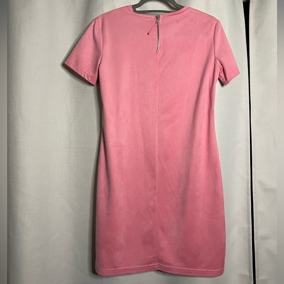 Zara Light Pink Faux Suede Tshirt Shift Dress Small - Picture 5 of 9